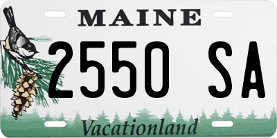 ME license plate 2550SA