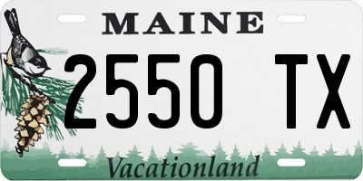 ME license plate 2550TX