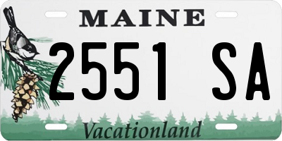 ME license plate 2551SA