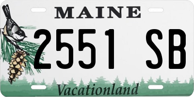 ME license plate 2551SB