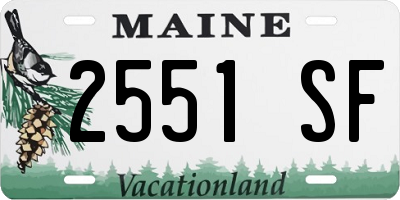 ME license plate 2551SF