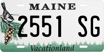 ME license plate 2551SG