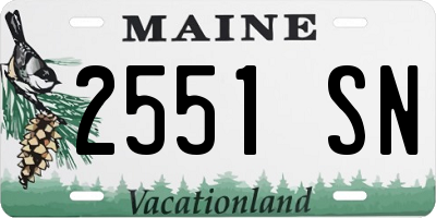 ME license plate 2551SN