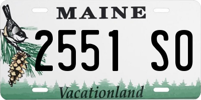 ME license plate 2551SO