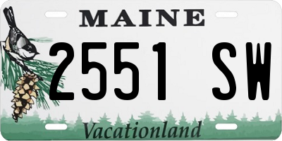 ME license plate 2551SW