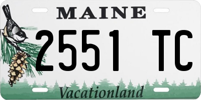 ME license plate 2551TC