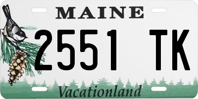 ME license plate 2551TK
