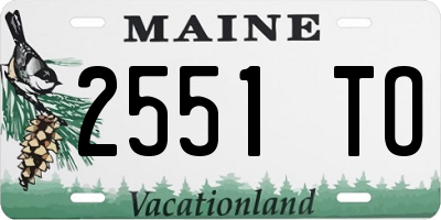 ME license plate 2551TO