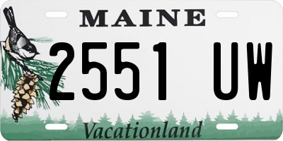 ME license plate 2551UW