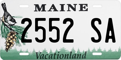 ME license plate 2552SA
