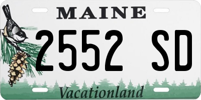 ME license plate 2552SD