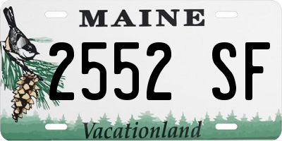 ME license plate 2552SF