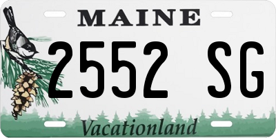 ME license plate 2552SG