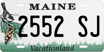 ME license plate 2552SJ