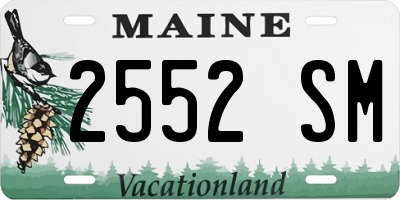 ME license plate 2552SM