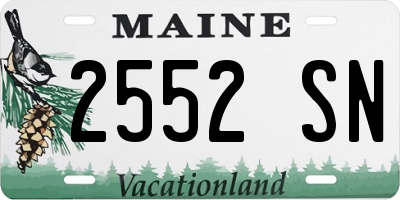 ME license plate 2552SN