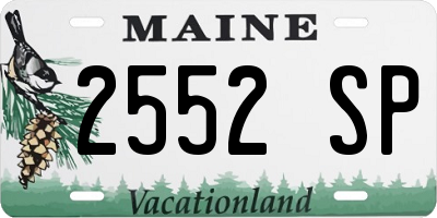 ME license plate 2552SP