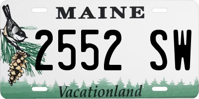 ME license plate 2552SW