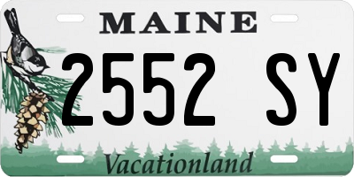 ME license plate 2552SY