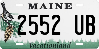 ME license plate 2552UB