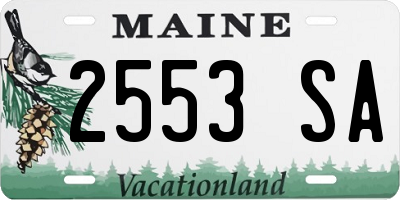 ME license plate 2553SA