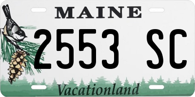 ME license plate 2553SC