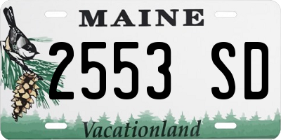 ME license plate 2553SD