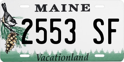 ME license plate 2553SF