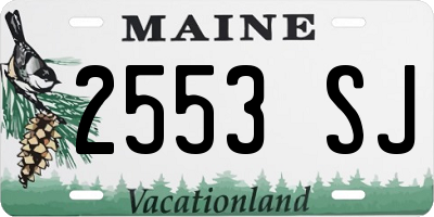 ME license plate 2553SJ