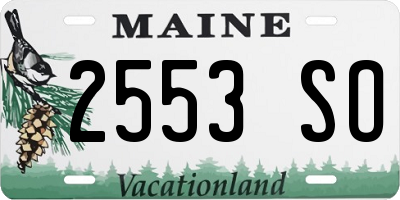 ME license plate 2553SO