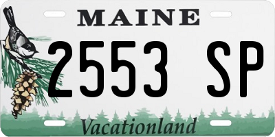 ME license plate 2553SP