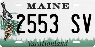 ME license plate 2553SV