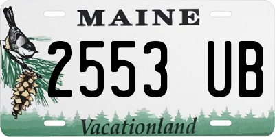 ME license plate 2553UB