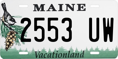 ME license plate 2553UW