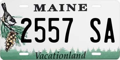 ME license plate 2557SA