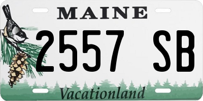 ME license plate 2557SB