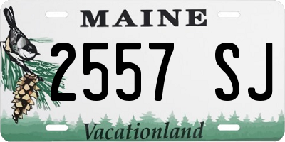 ME license plate 2557SJ