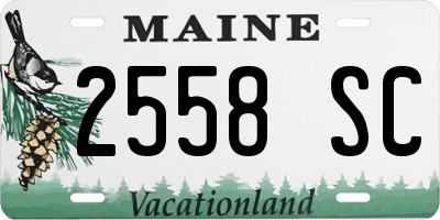 ME license plate 2558SC