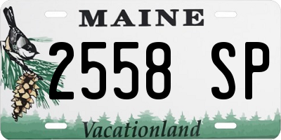 ME license plate 2558SP