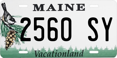 ME license plate 2560SY