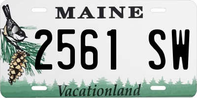 ME license plate 2561SW