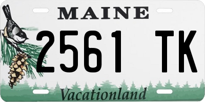 ME license plate 2561TK