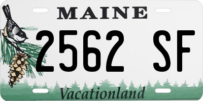 ME license plate 2562SF