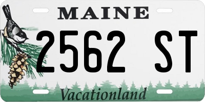 ME license plate 2562ST