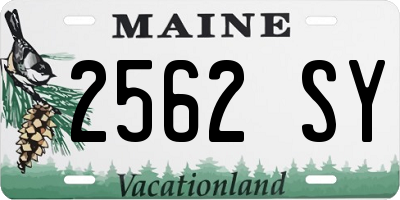 ME license plate 2562SY
