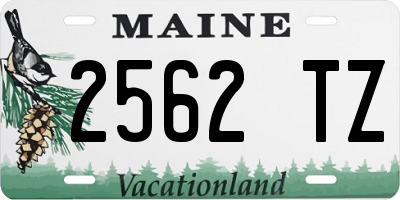 ME license plate 2562TZ