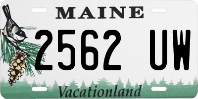 ME license plate 2562UW