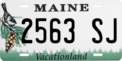 ME license plate 2563SJ