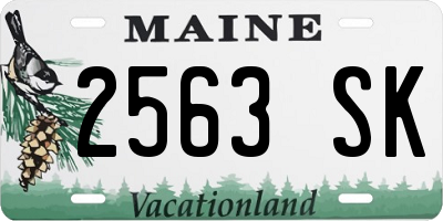 ME license plate 2563SK