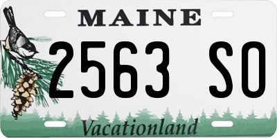 ME license plate 2563SO